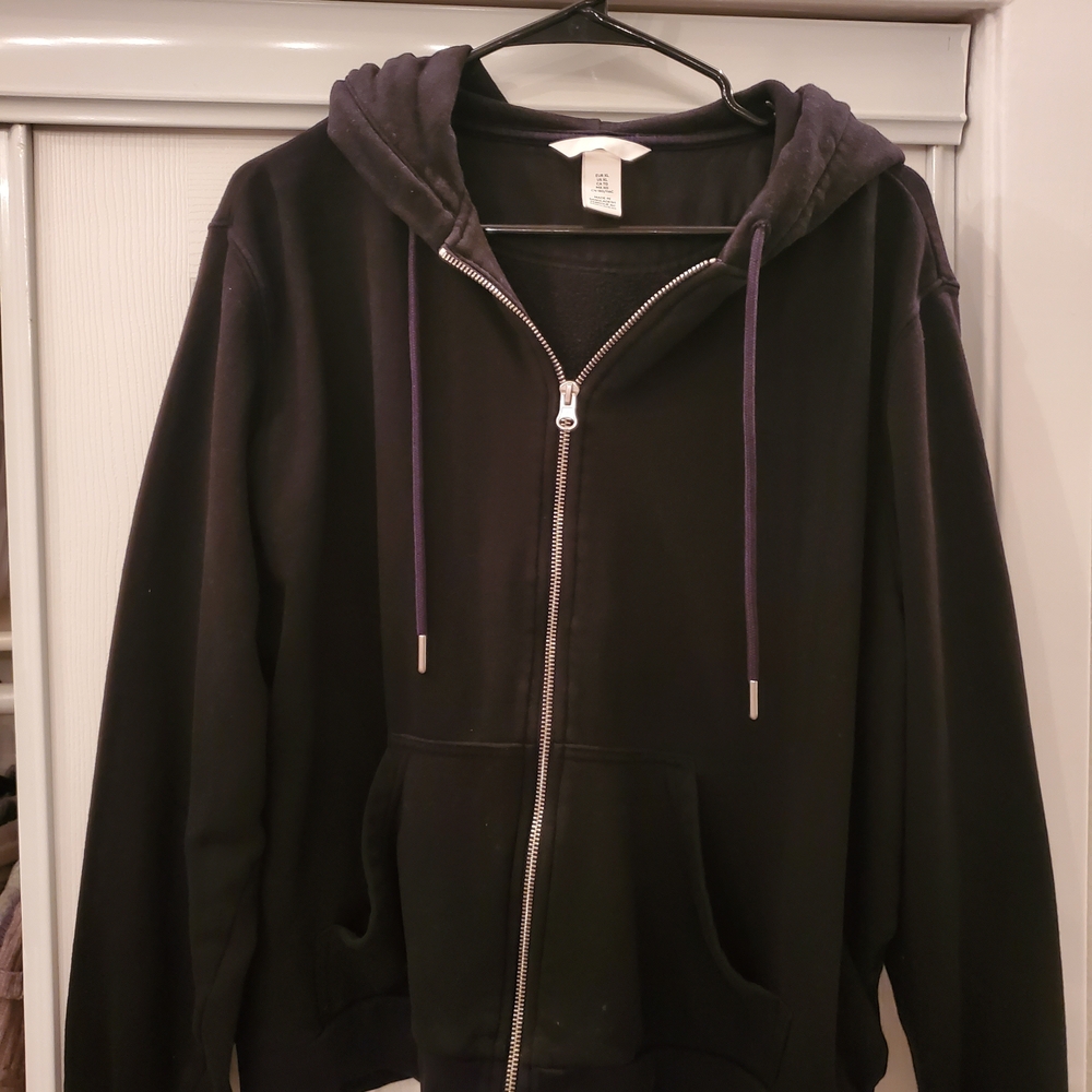 H&M Charcoal Black Zip-Up Hoodie